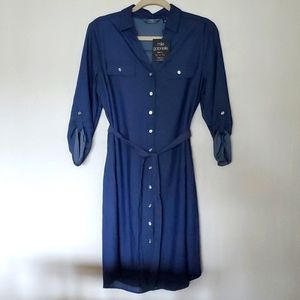Women's blue button down dress/ cardigan size large
